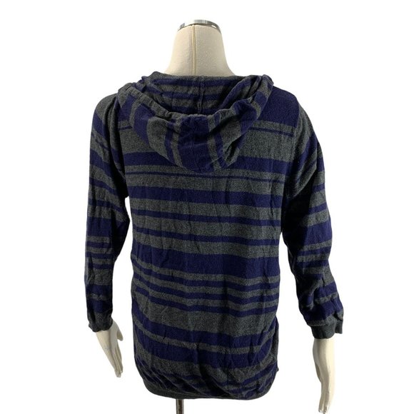 Motherhood Maternity XL Sweater Hooded Striped Gra - Picture 3 of 6